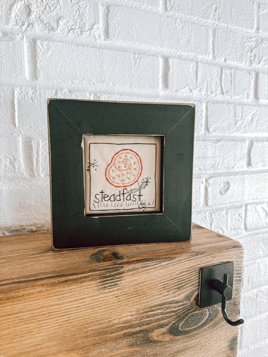 Inspirational Framed Scripture Wall Art Rustic wooden scripture frame for Christian interiors Scripture wall decor Steadfast wall decor