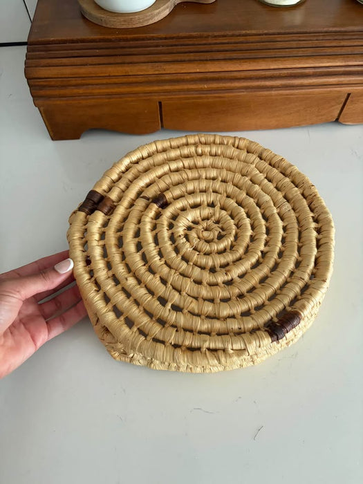 Woven Rattan Tray | Boho Basket Tray | Farmhouse Decor | Coffee Table Styling
