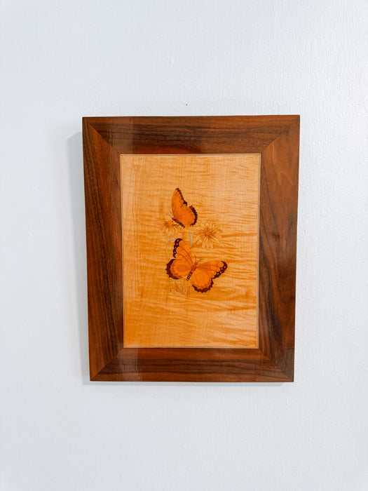 Wood Butterlfy Engraved Wall Art