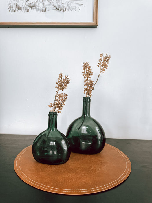 Vintage Jade Clear Glass Vase