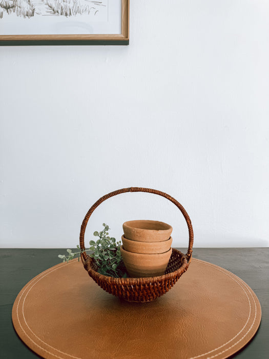 MIni Basket and Clay Planters Decor Display