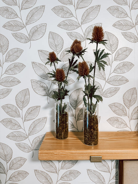 Clear Vase Set With Faux Plants