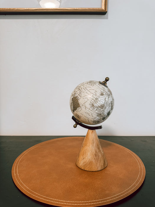 Mini Old Age Globe with Triangle Wood Base