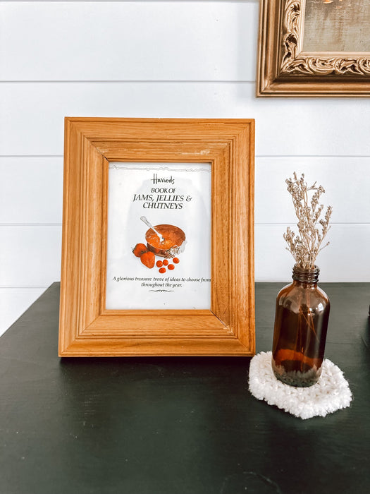 Vintage Framed Harrods Jam Print – Culinary Kitchen Art Wood Picture Frame
