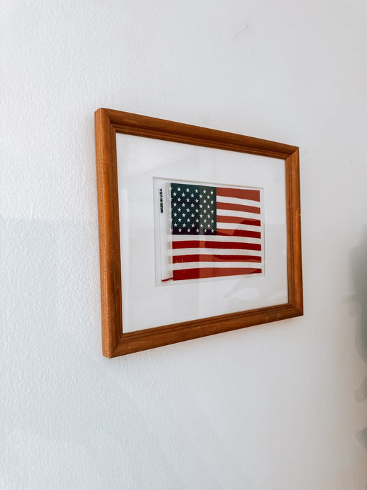 Framed “Made in USA” American Flag Patch – Minimal Patriotic Wall Art