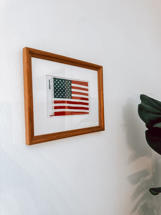 Framed “Made in USA” American Flag Patch – Minimal Patriotic Wall Art