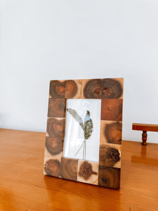 Rustic Wood Block Picture Frame