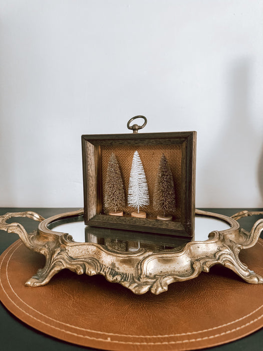 Miniature Bottle-Brush Trees Picture Frame