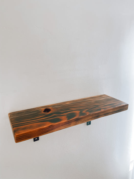 Charred Cedar Wood Shelf