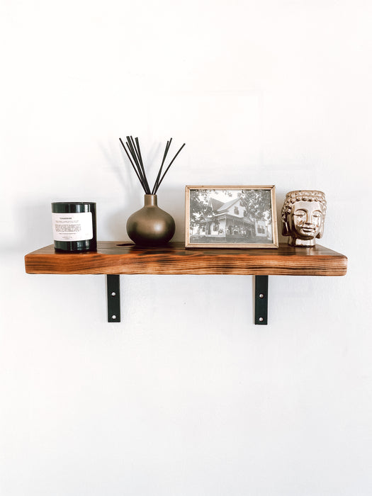 Charred Cedar Wood Shelf