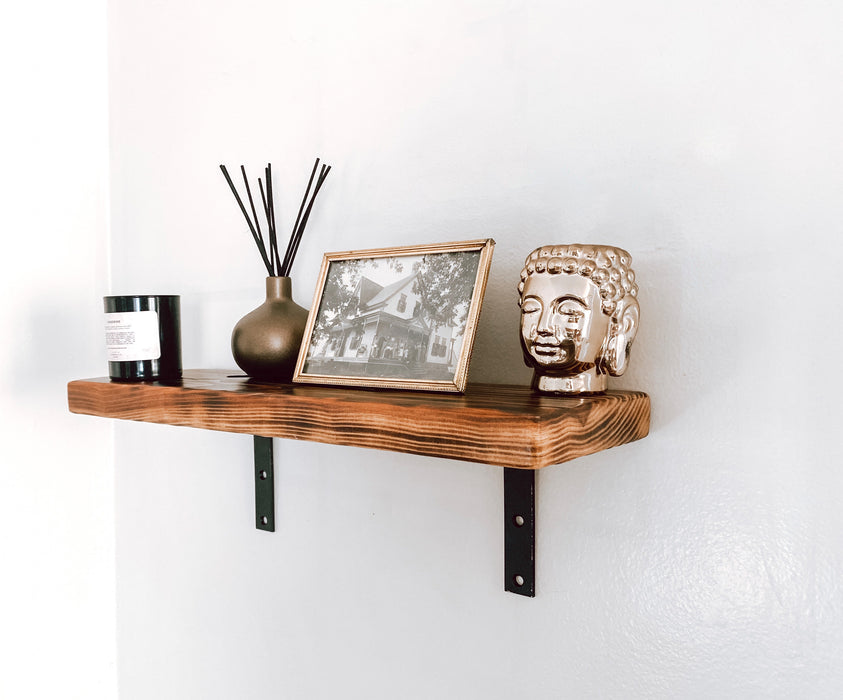 Charred Cedar Wood Shelf